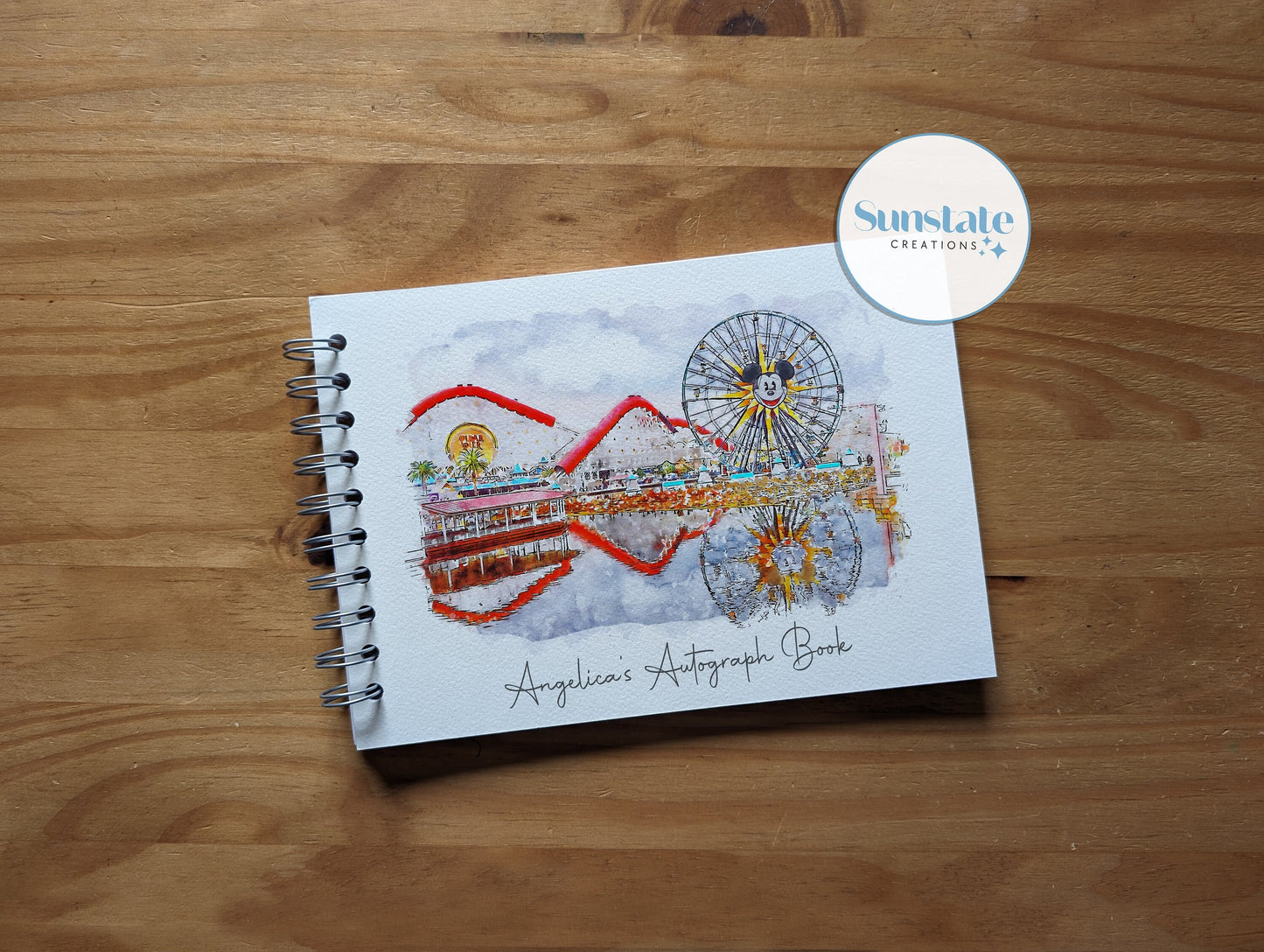 Disney Autograph Books, Personalised Disneyland Resort Autograph Book, Pixar Pier, Disney Signature Book, Disney Scrapbook, Disney Photobook