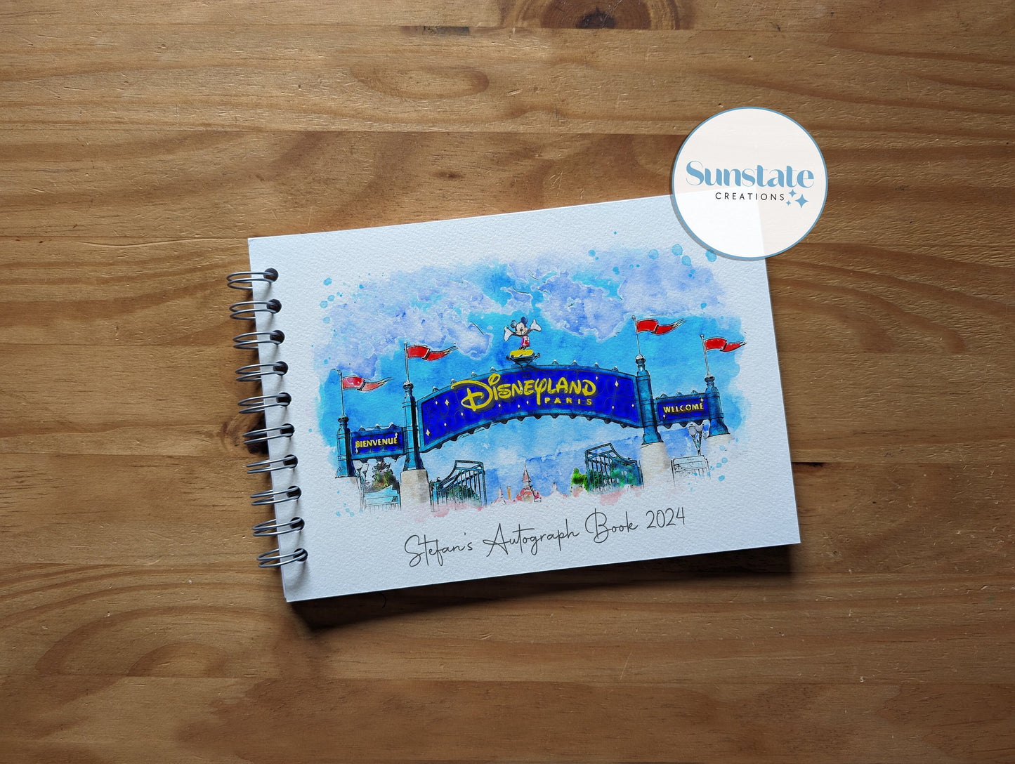 Disney Autograph Books, Personalised Disneyland Paris Autograph Books, Disneyland Paris Arch, Disney Signature Book, Disney Paris Scrapbook