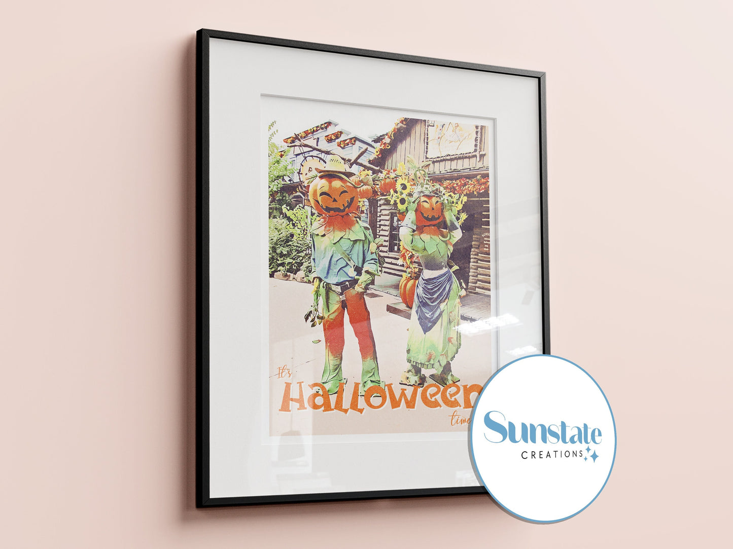 Disneyland Paris, Halloween Retro Disney Poster, Disney Print, Pumpkin People, Autumn Prints, Retro Disney Wall Art, Disney Gifts