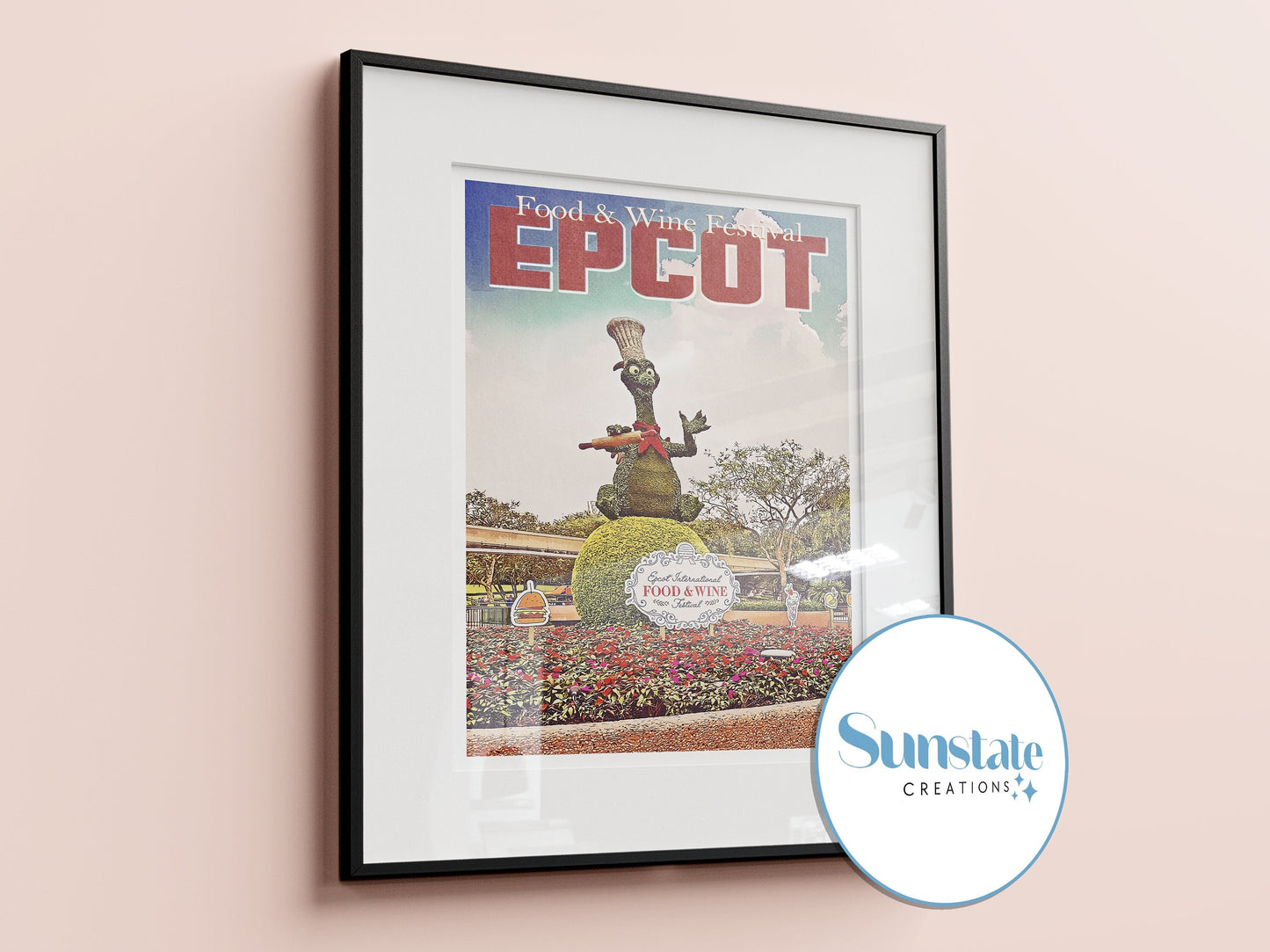 Epcot Food And Wine Festival, Retro Disney Print, Disney Poster, Figment Prints, Walt Disney World Prints, Disney Park Posters, Disney Gift