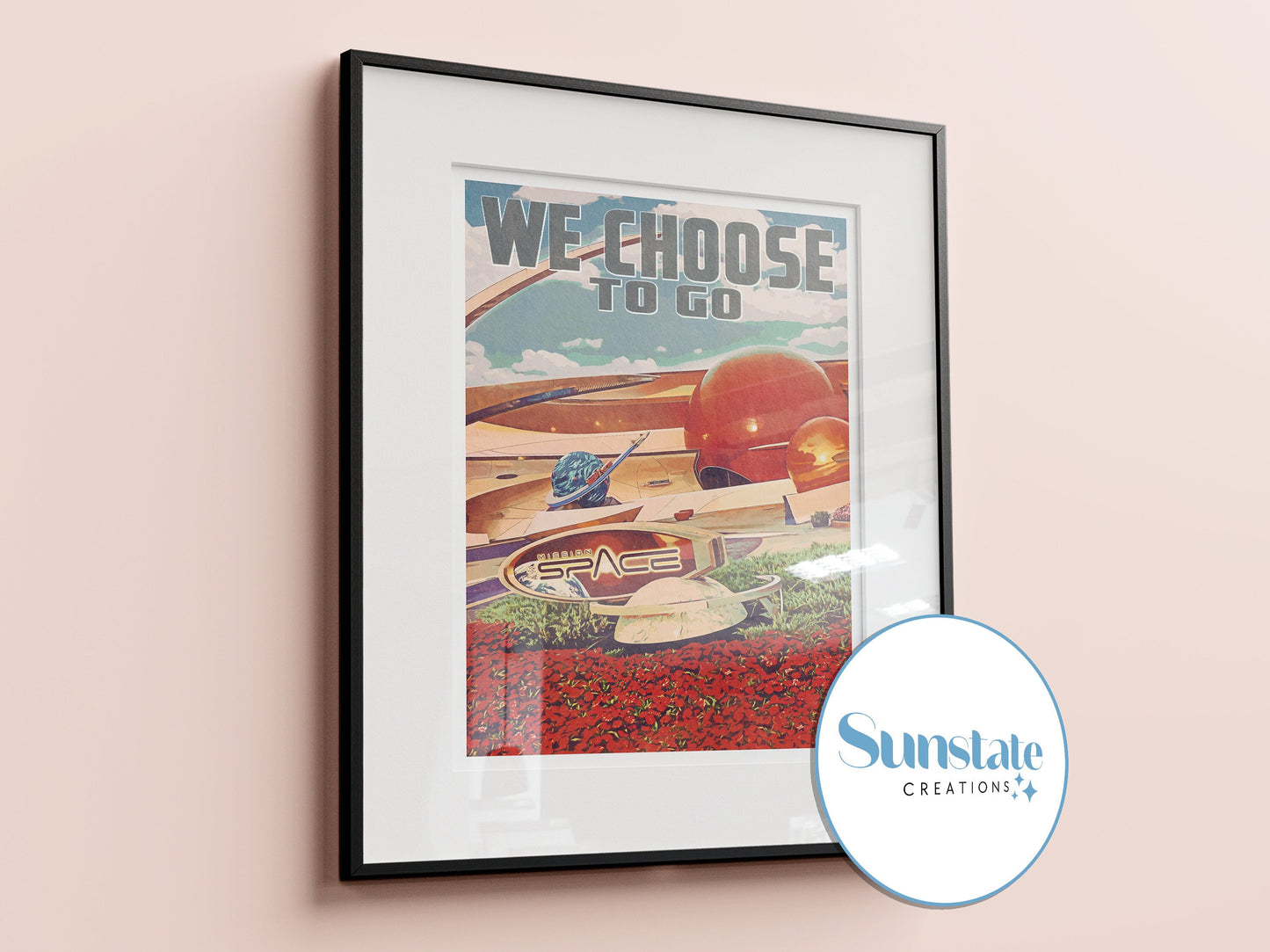 Mission Space, Retro Disney Poster, Disney Print, Epcot, Walt Disney World Prints, Disney Wall Art, Disney Parks Posters, Disney Gifts