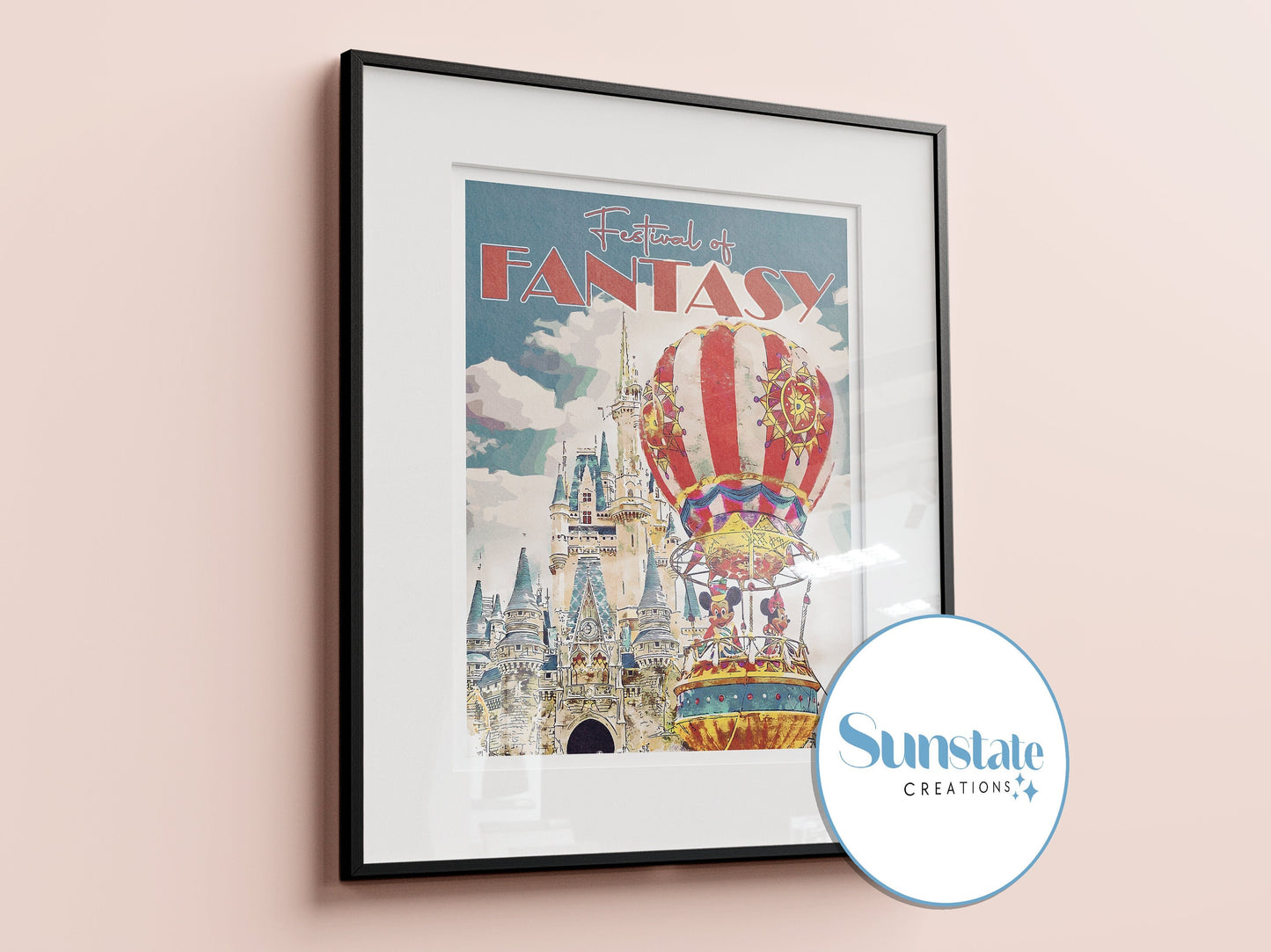 Festival of Fantasy Retro Print, Retro Disney Poster, Disney Prints, Retro Walt Disney World Prints, Disney Wall Art, Disney Park Prints