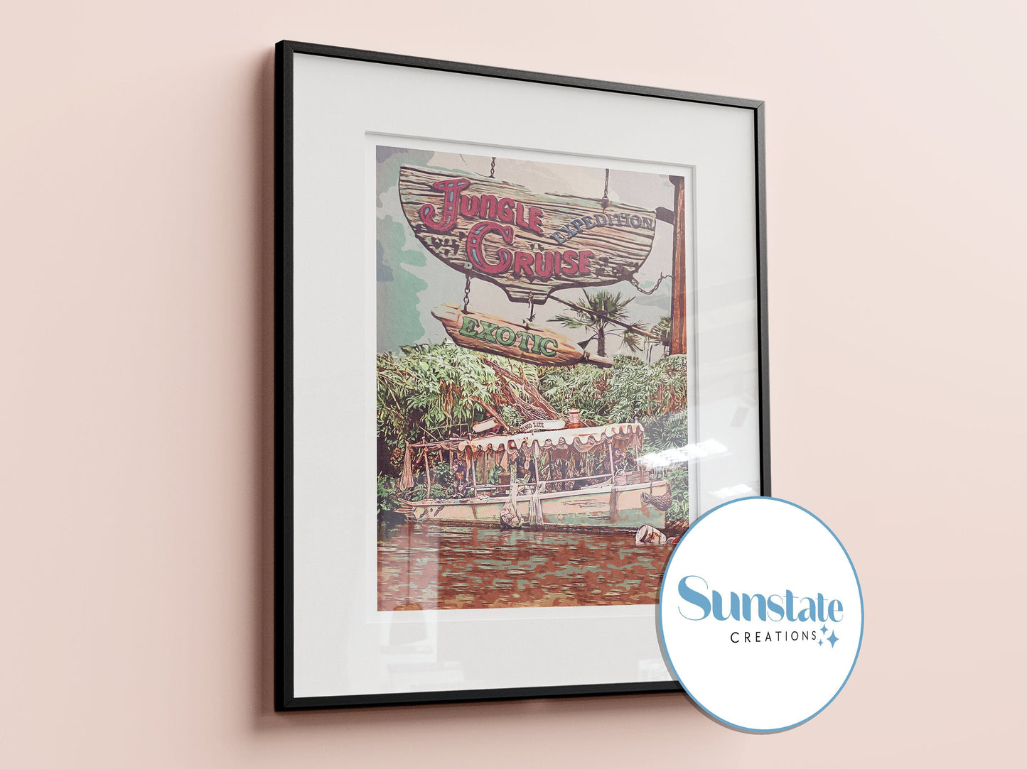 Jungle Cruise Retro Disney Print, Disney Poster, Magic Kingdom, Retro Walt Disney World Prints, Disney Wall Art, Disney Park Prints
