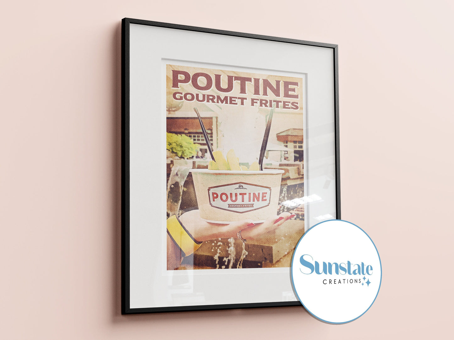 Poutine Retro Poster, Disney Springs, Disney Print, Walt Disney World Retro Prints, A1, A2, A3, A4, A5