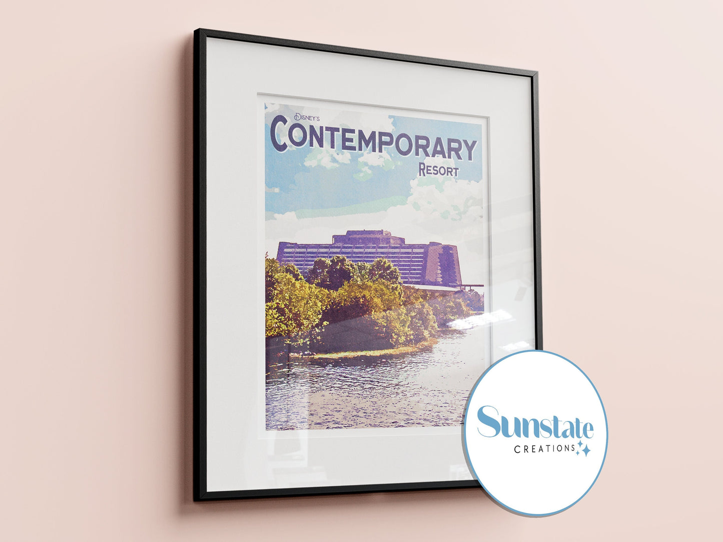 Contemporary Resort, Retro Disney Poster, Walt Disney World Prints