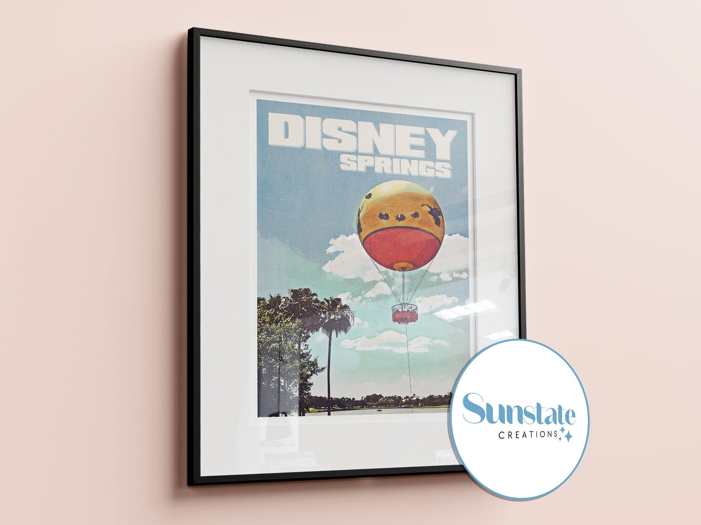 Disney Springs Retro Poster, Disney World Prints, Retro Disney Print