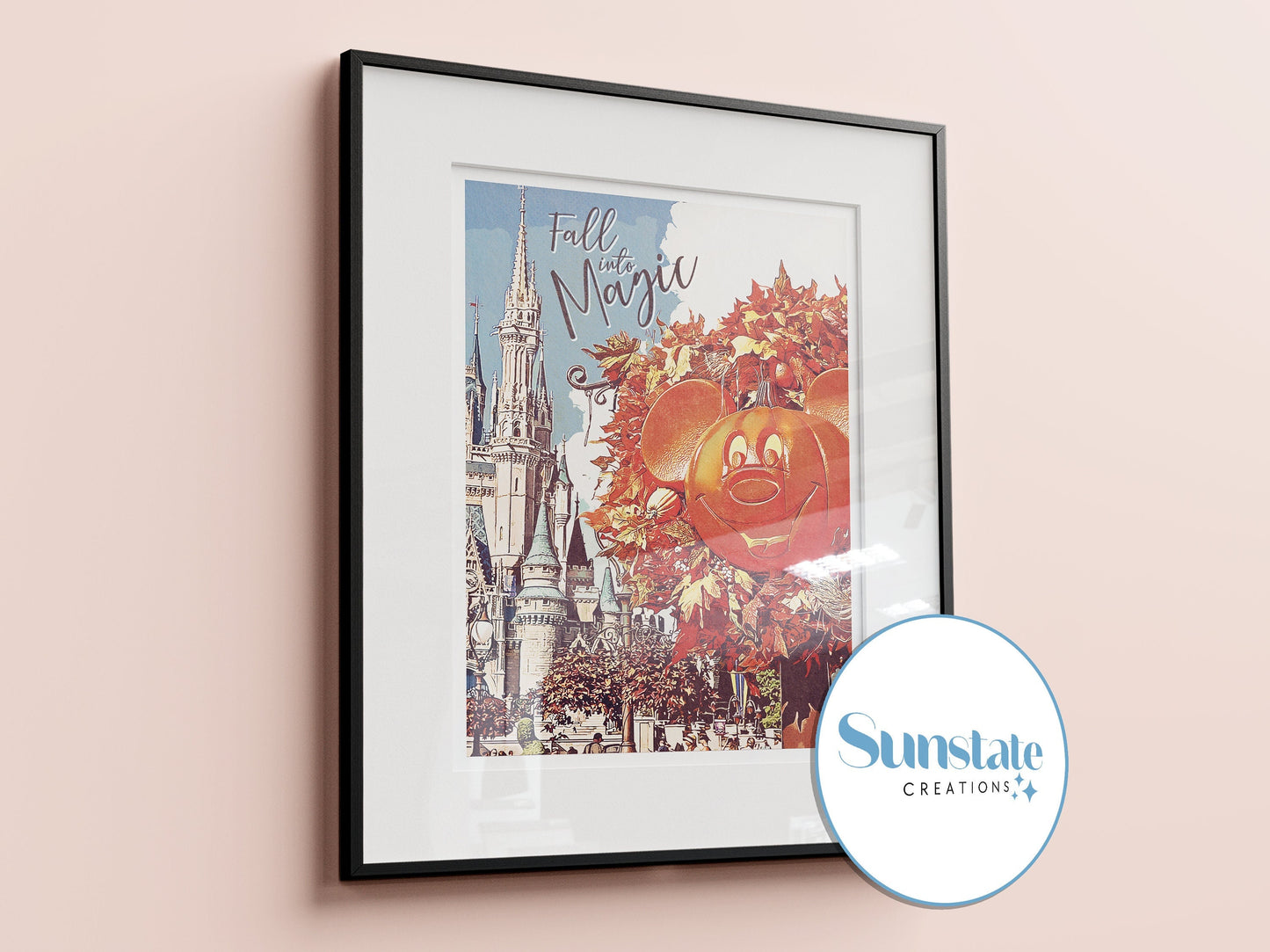 Disney Halloween Retro Print, Main Street, Pumpkin, Disney World Prints