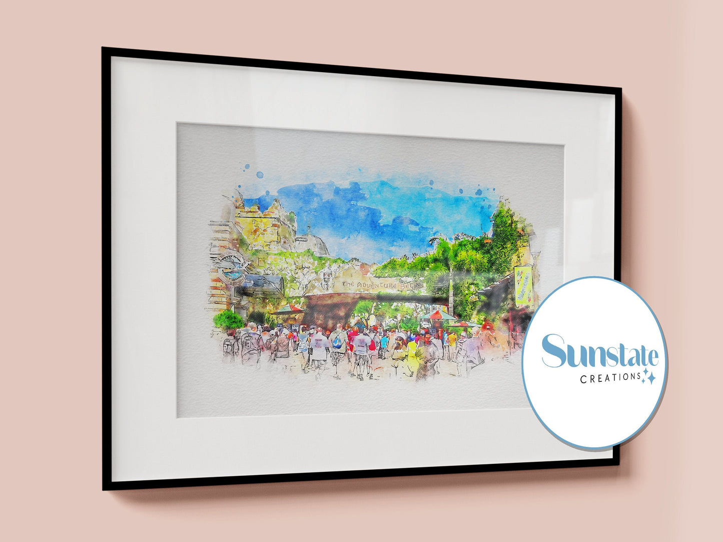 Islands Of Adventure, The Adventure Begins, Watercolour Sketch Print, Universal Prints