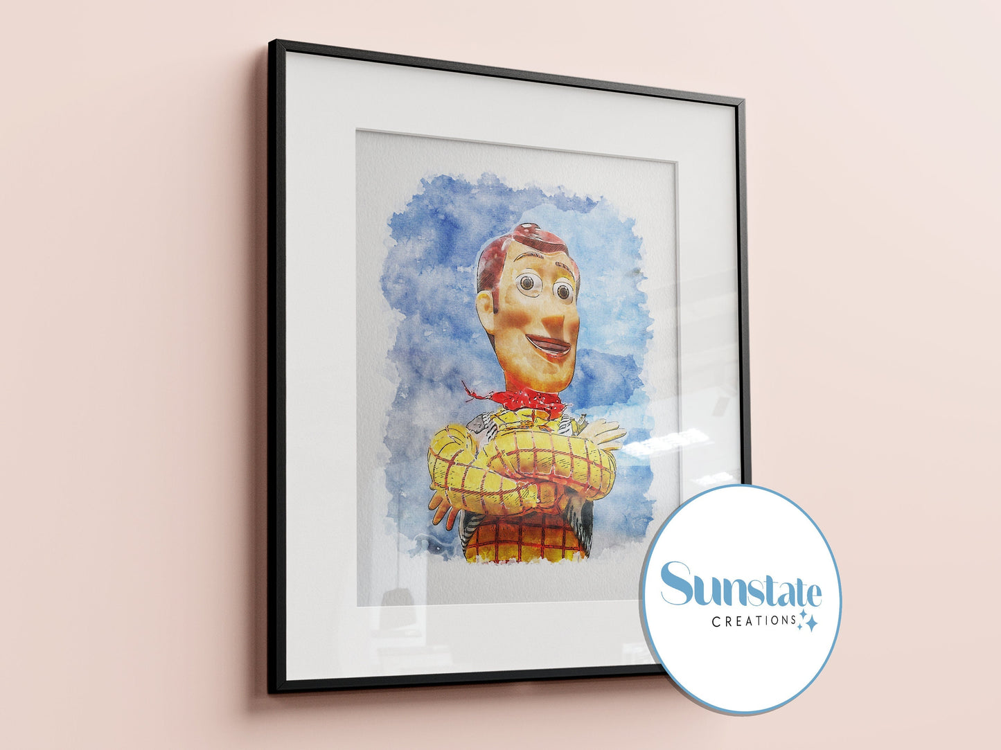 Woody Watercolour Sketch Print, Toy Story, Disney Prints