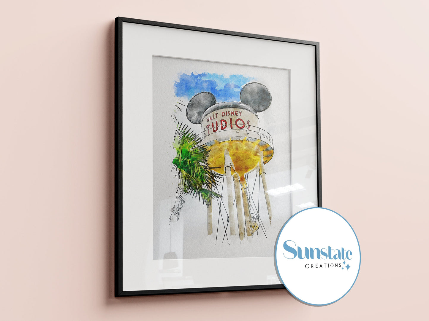 Walt Disney Studios Print, Earffel Tower Watercolour Sketch, Disney Prints