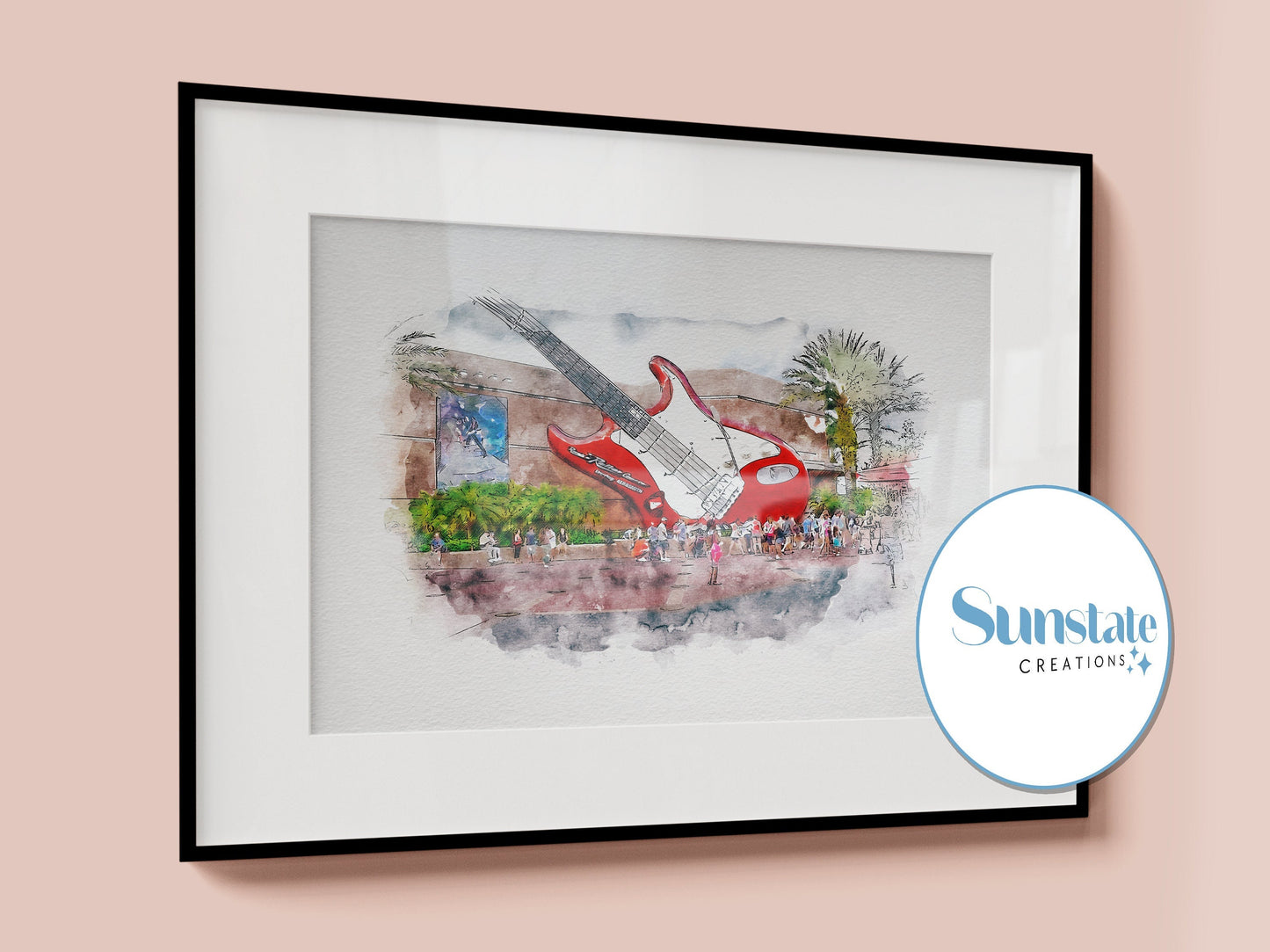 Disney's Rock n Roller Coaster Watercolour Sketch Print, Hollywood Studios, Disney Prints