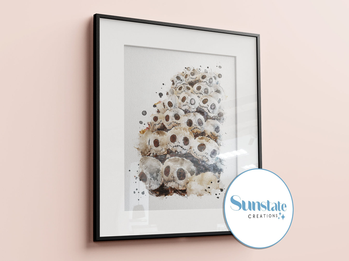 Disney Halloween, Watercolour Sketch Print, Jack Skellington, Nightmare Before Christmas