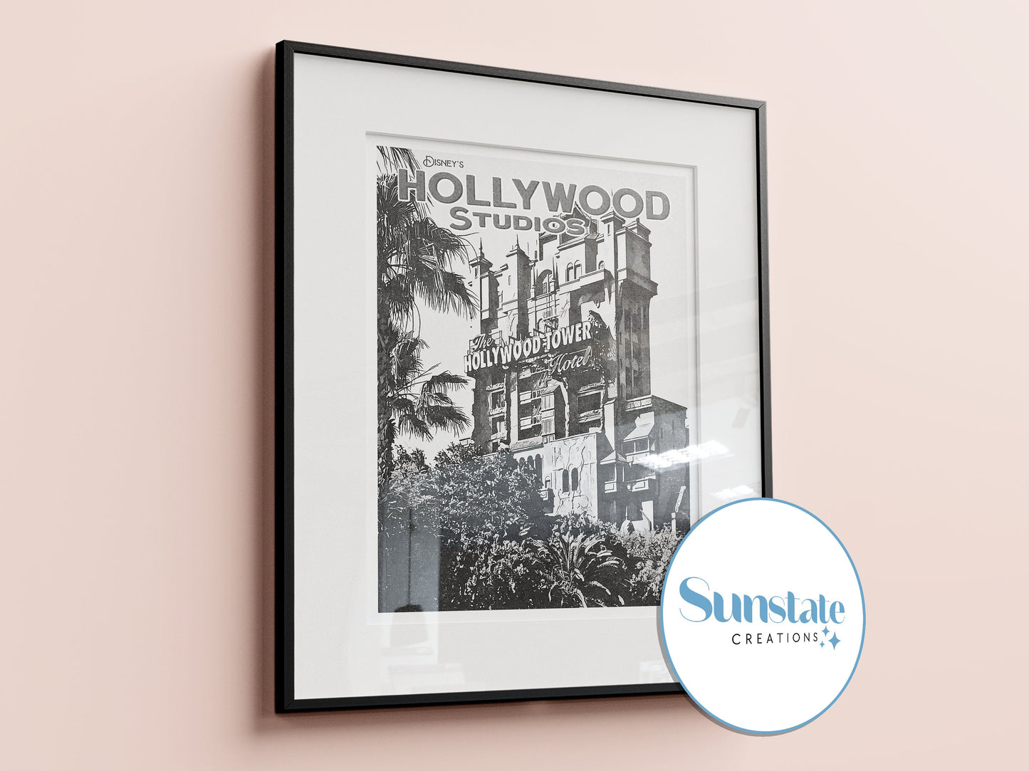 Walt Disney World Retro Prints, Black And White Disney Prints Set