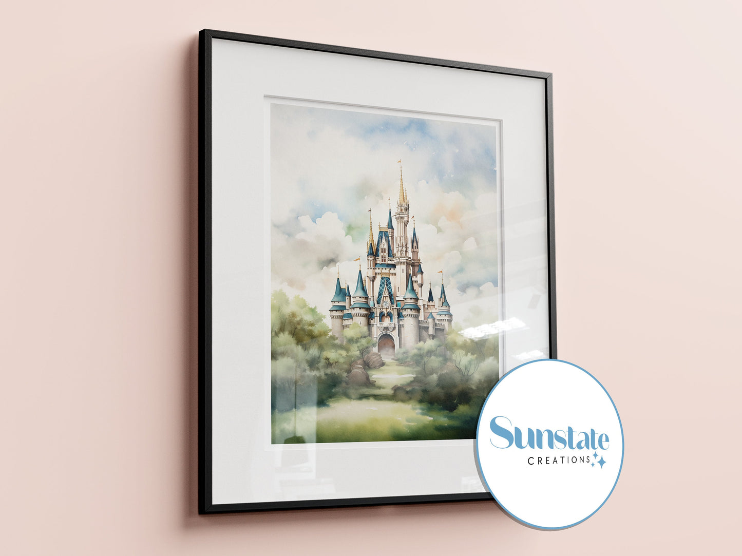 Disney Prints, Surreal, Watercolour Style Walt Disney World Prints