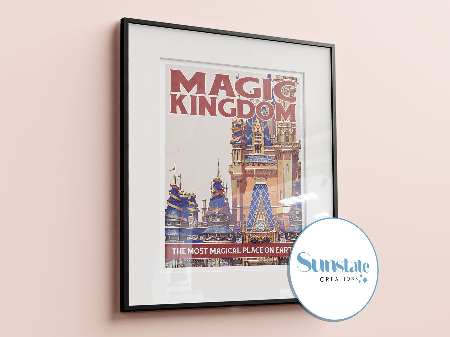 Walt Disney World Prints, Four Parks Retro Disney Prints, Set of Four