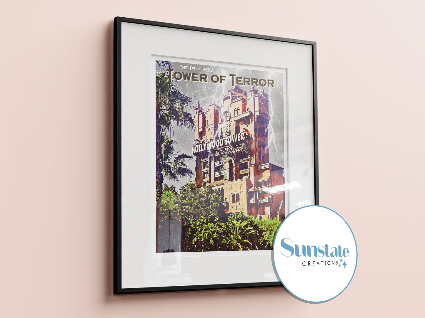 Retro Disney Prints, Tower of Terror, Retro Disney Poster, Walt Disney World Prints, Twilight Zone, Hollywood Tower Hotel Retro Prints