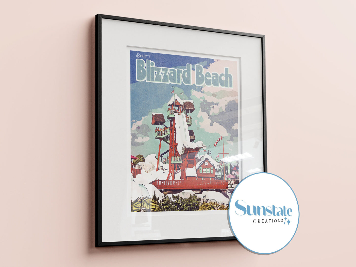 Blizzard Beach Print, Retro Disney Poster, Walt Disney World Prints