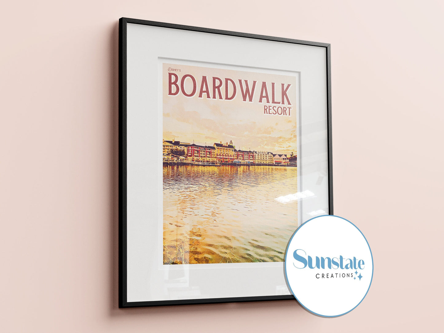 Boardwalk Resort Print, Retro Disney Poster, Walt Disney World Prints