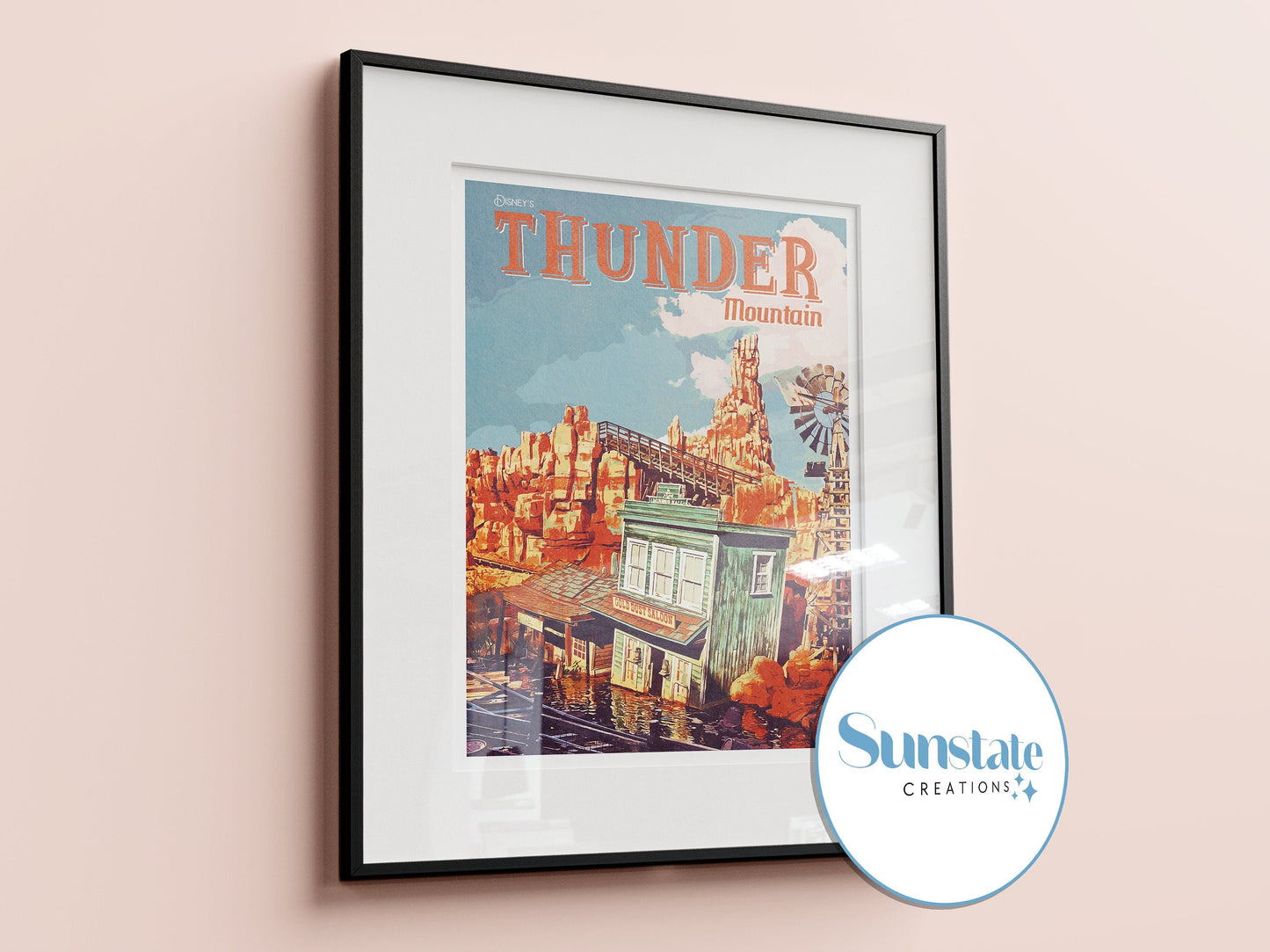 Big Thunder Mountain, Retro Disney Print, Walt Disney World Prints