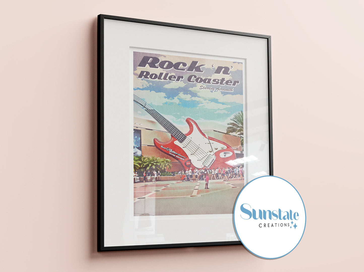 Rock n Roller Coaster, Retro Poster Print, Hollywood Studios, Walt Disney World, Disney Prints A1, A2, A3, A4, A5