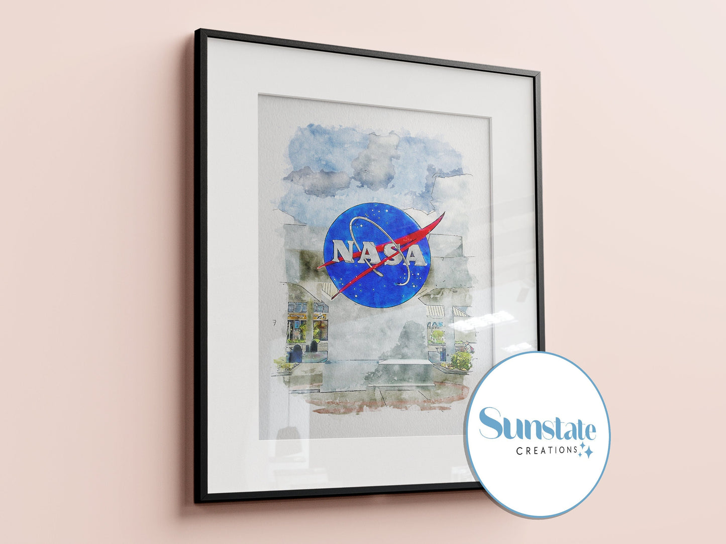 Kennedy Space Center, NASA Watercolour Sketch Print, Prints
