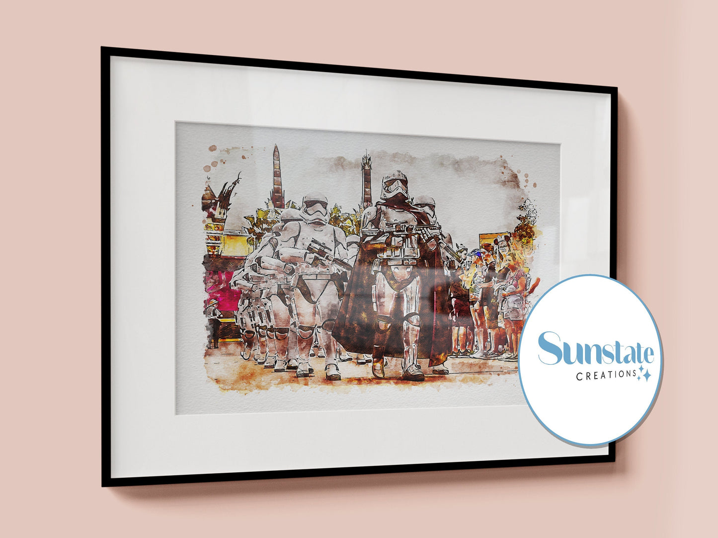 Star Wars Watercolour Sketch Print, Hollywood Studios, Disney World Prints