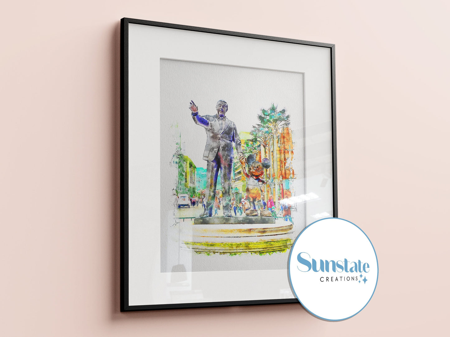 Walt and Mickey Watercolour Print, Walt Disney Studios, Prints