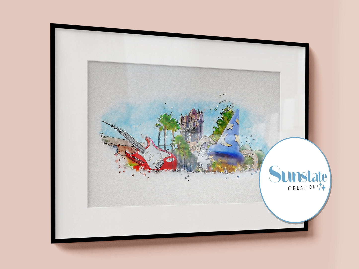Disney's Hollywood Studios Watercolour Sketch Print - Walt Disney World Prints