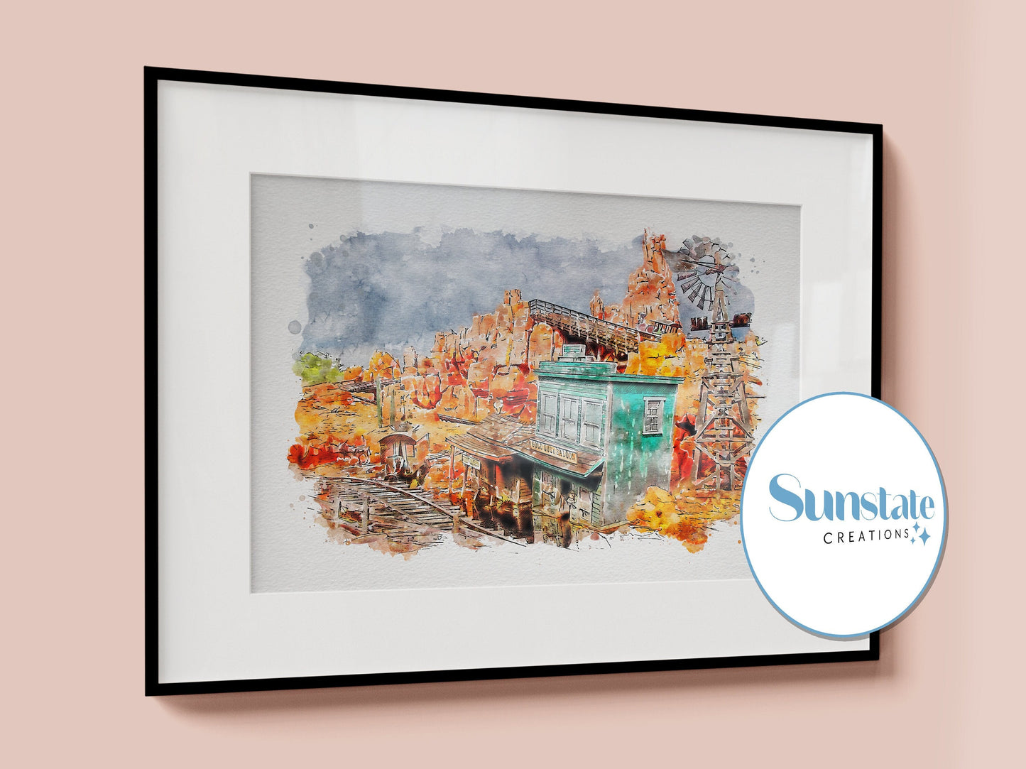 Big Thunder Mountain, Disney World Prints, Disney Watercolour Print, Disney Posters