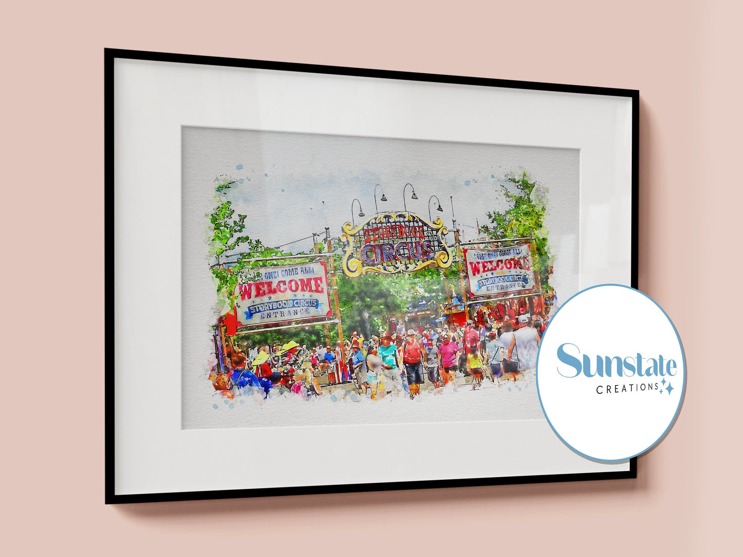 Storybook Circus Watercolour Sketch Print, Magic Kingdom, Disney Prints