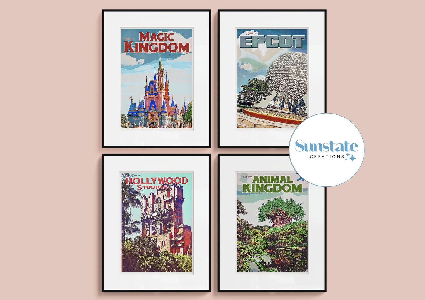 Retro Disney Prints, Walt Disney World Retro Prints, Disney Wall Art
