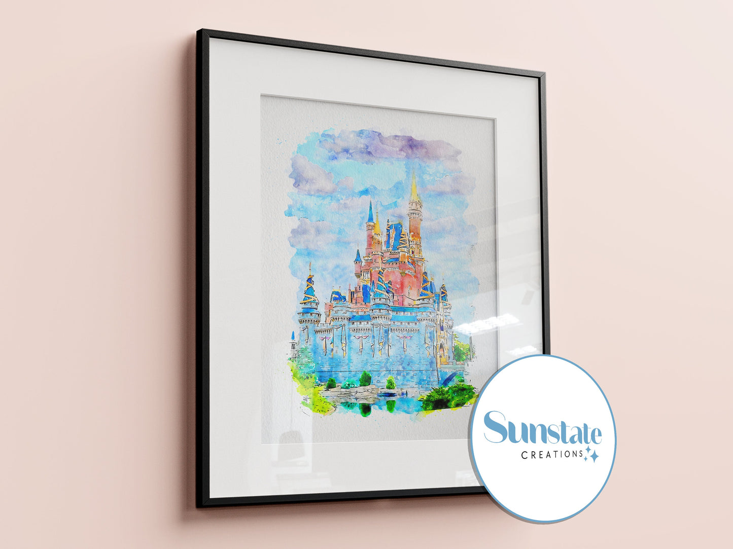 Disney Prints, Walt Disney World Prints, Watercolour Set of Four