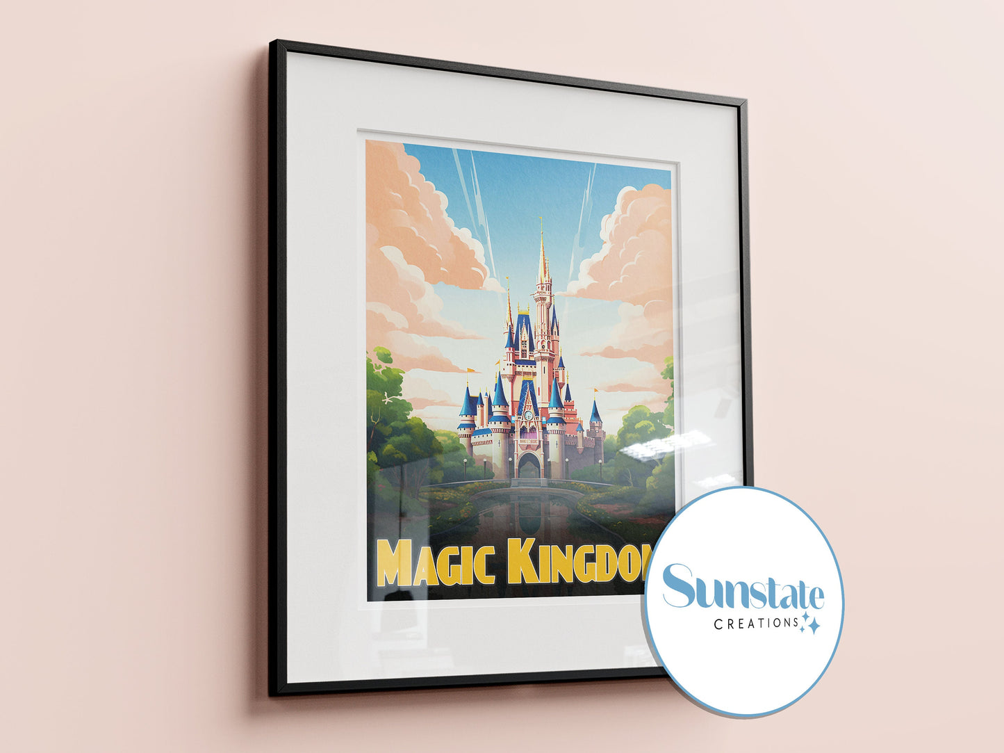 Walt Disney World Parks Retro Style Prints Set, Disney Parks Wall Art