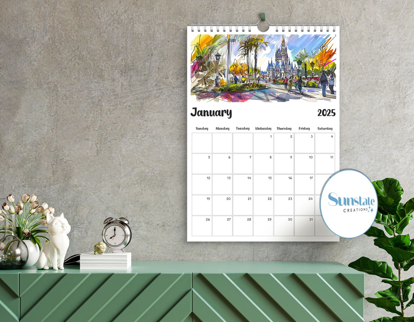 Walt Disney World Calendar 2025, Disney Calendars, Disney Wall Calendar