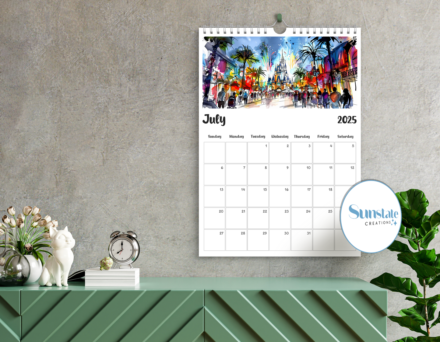 Walt Disney World Calendar 2025, Disney Calendars, Disney Wall Calendar