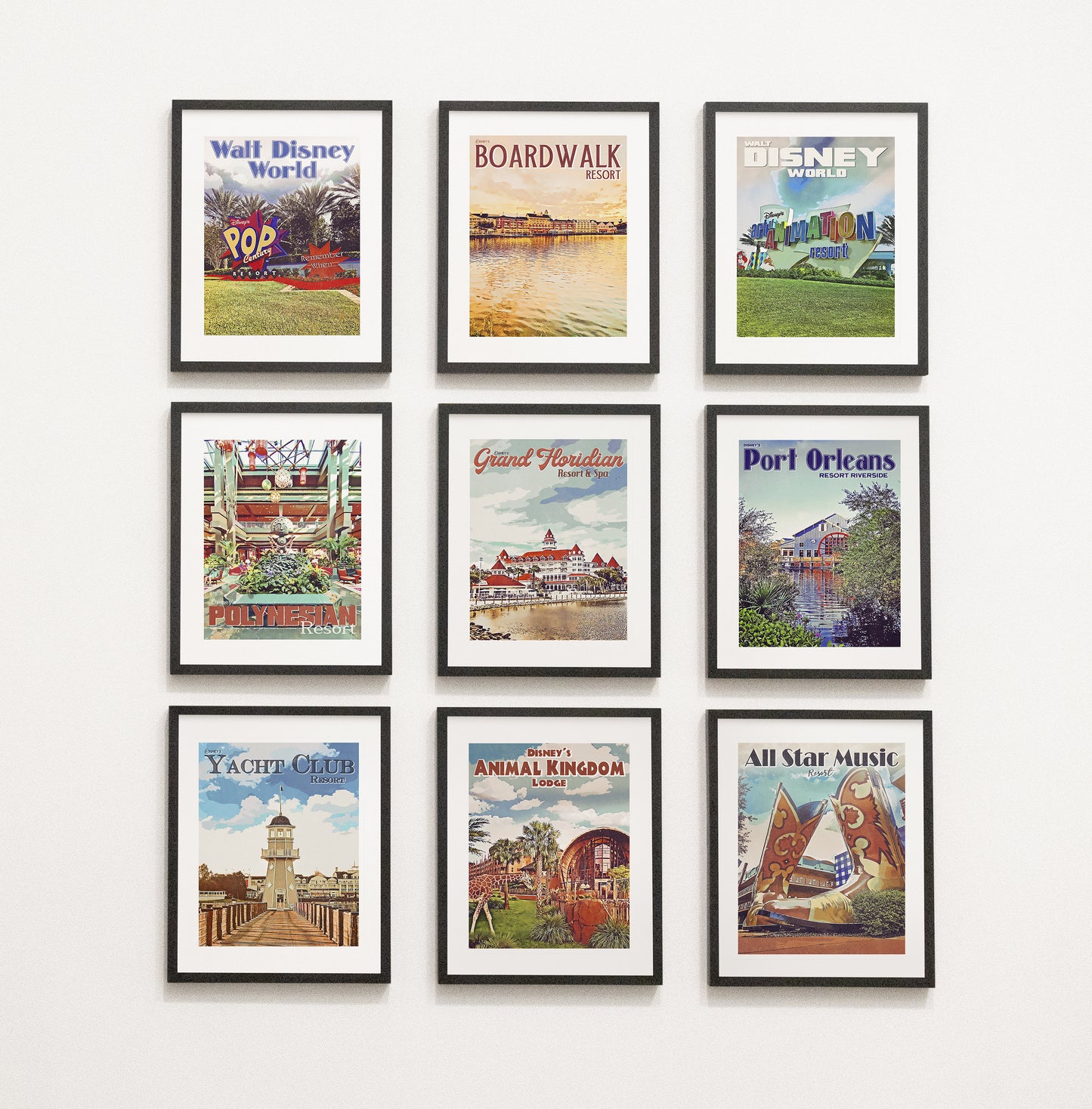 Pop Century Resort, Retro Disney Poster, Disney Prints, Walt Disney World Resort Prints, A1, A2, A3, A4, A5