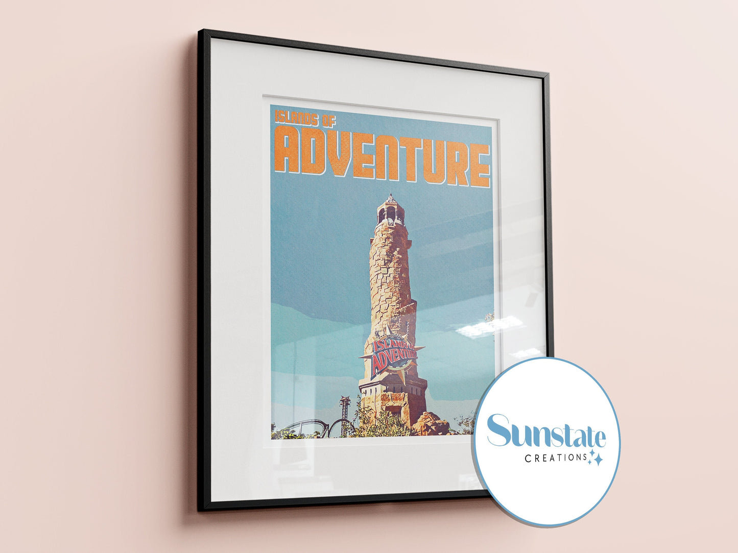 Universal Islands of Adventure Retro Poster Print, IOA, Lighthouse, Vintage Prints Available in A3, A4, A5