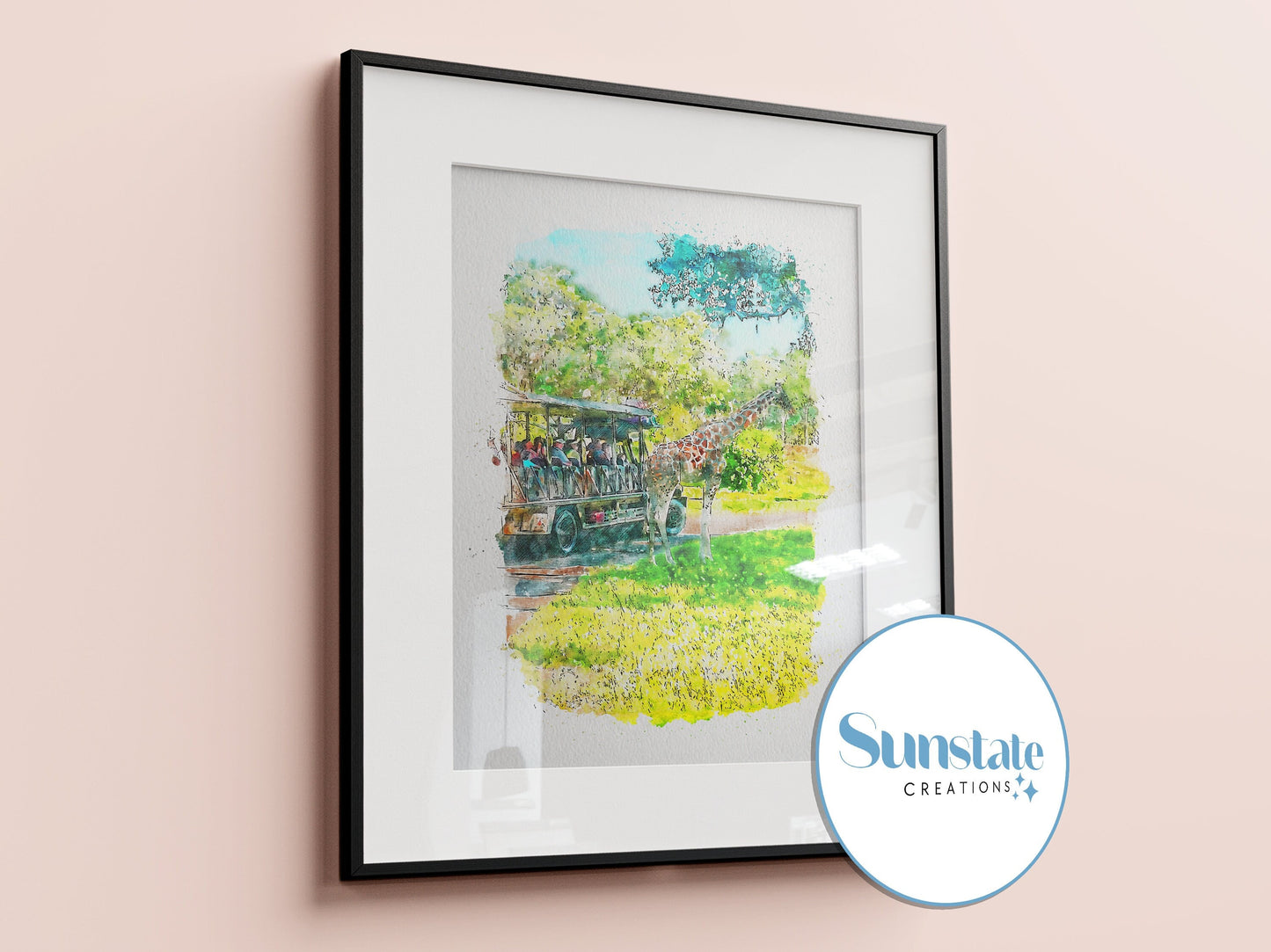 Kilimanjaro Safari Watercolour Sketch Print, Animal Kingdom, Disney Prints