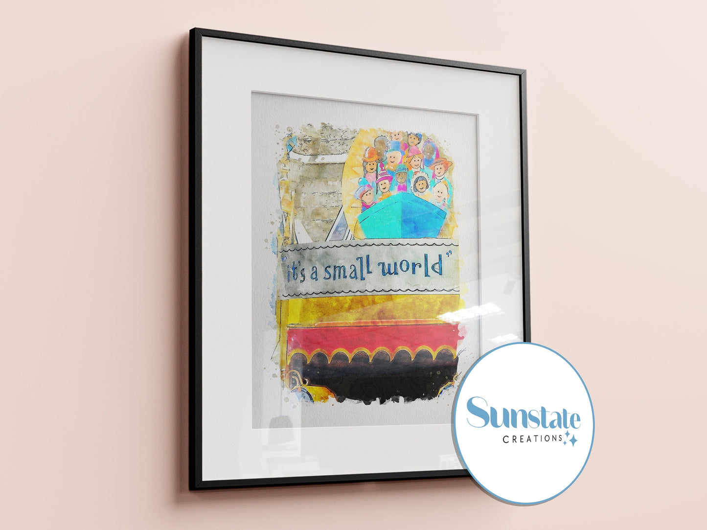 It's A Small World Watercolour Sketch Print, Magic Kingdom, Disney Prints